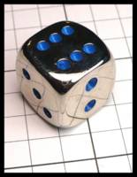 Dice : Dice - Metal Dice - Eastern Style with Blue Pips - JA Collection Apr 2024